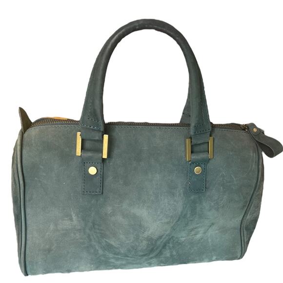 Jesslyn Blake Urban Outfitters green cow skin leather bag with detachable strap - Picture 3 of 12